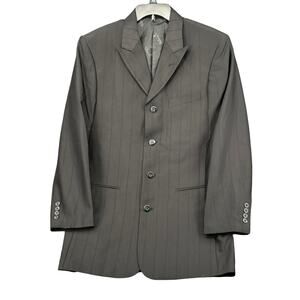 Falcone Suit Jacket Mens 36R Black Pinstripe Sport Coat Blazer‎ Business Church